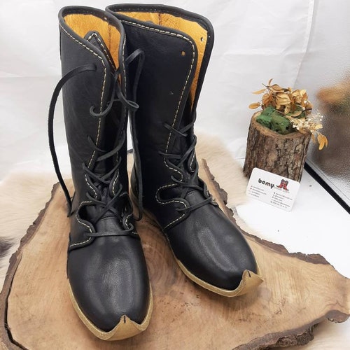 Medieval Mens Boots Leather Boots 