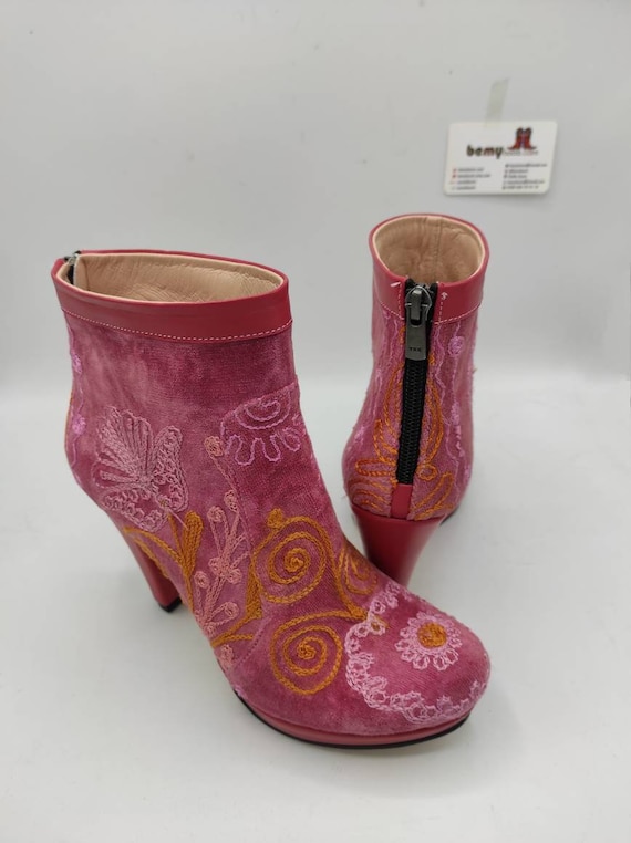 Botines Tac n Grueso Botas Suzani Botines Tobilleros Hechos A