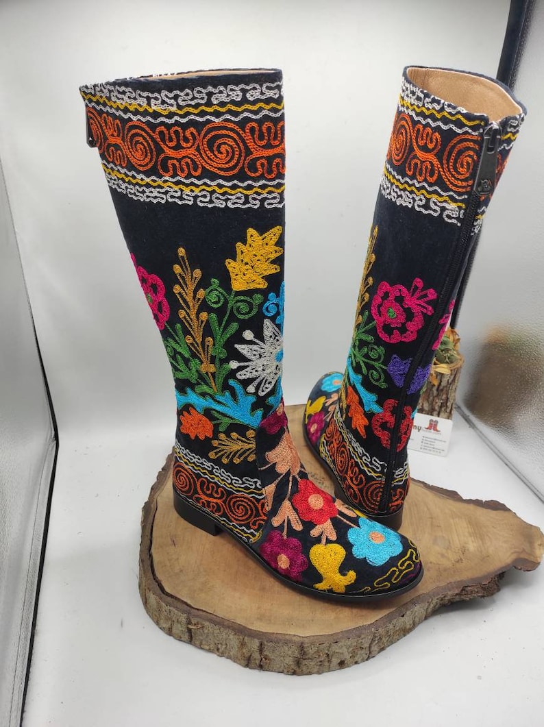 Custom Made Women Boots Suzani Boots Embroidery Boots | Etsy