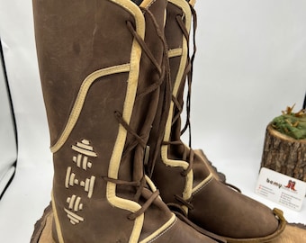 Handgefertigte Leder Wikinger-Stiefel: Individuelle Mittelalter Style Damenstiefel