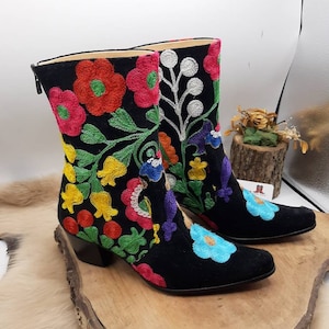 Vintage Boots, Mid Calf Boots, Suzani Boots, For Her, Cowgirl Boots, Handmade, Fantasy Boots, Custom Made, Cowboy Boots, Country Style