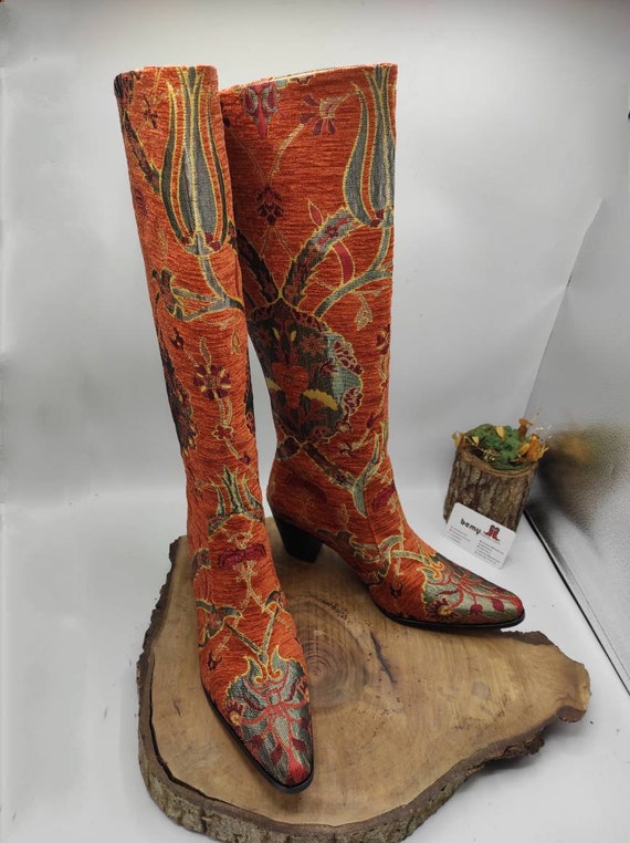 Weggooien zonde Sloppenwijk Cowboy Laarzen Dames Laarzen Custom Made Tapestry Boots - Etsy België