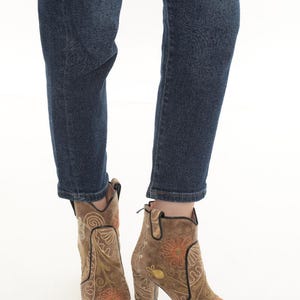 Handmade Suzani Ankle Boots: Floral Embroidered Leather Booties image 10