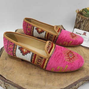 Women's Shoes, Loafer, Kilim Shoes, Women's Sandals, Ethnic Shoes, Casual Shoes, Leather Flat's, Handmade, Barefoot, Vintage Shoes, For Her