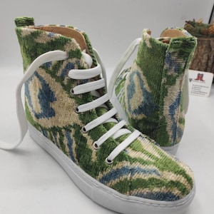 Vintage Sneakers, High Top Sneakers, İkat Shoes, Genuine Leather, Handmade Converse, For Her, Sport Shoes, Tennis Shoes, Custom Made