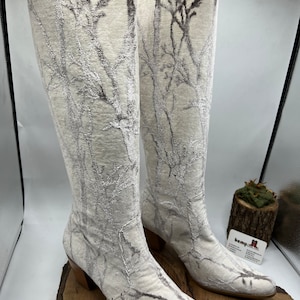 Op maat gemaakte cowboylaarzen, echt leer, tapijtlaarzen, puntige neus, handgemaakt, alledaagse laarzen, voor haar, kniehoge, chique laarzen