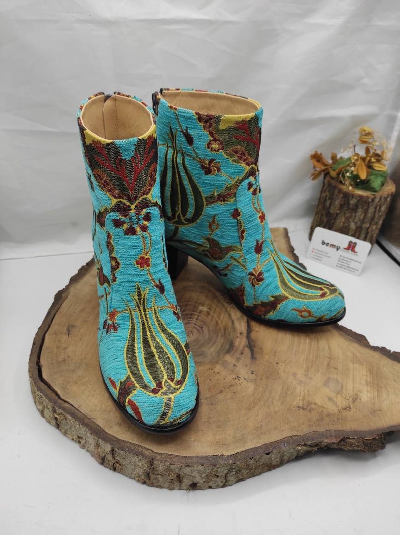 Ankle Boots Suzani Boots Custom Boots Turquoise - Etsy