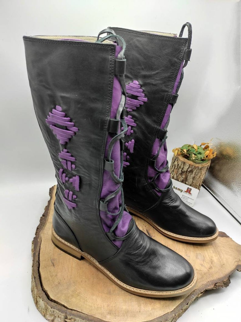 Retro Stiefel, auf Bestellung gefertigt Echtleder Herren Stiefel, Hippie Stiefel, Boho Mode, Festival Stiefel, Mittelalter Stiefel, Reitstiefel Bild 10