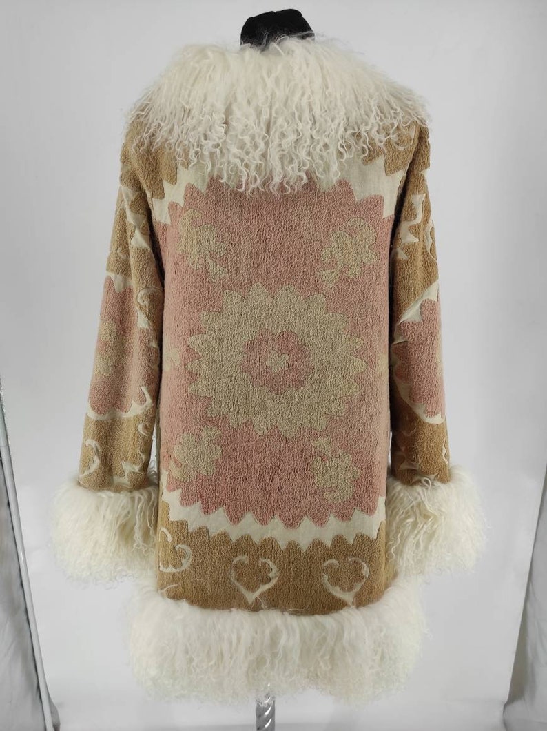 Vintage Shearling Coat, Afgan Coat, Natural Coat, Vintage Dress, Suzani Coat, For Her, Custom Made, Handmade, Unique Dress 