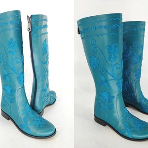 Made To Order Boots, Genuine Leather, Custom Made, Riding Boots, Suzani Boots, Embroidery Boots, For Her, Everyday Boots, Comfy Boots