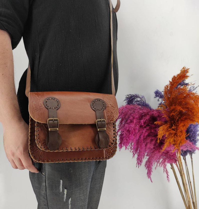 Leather Crossbody Bag Everyday Leather Bag Messenger Bag Etsy