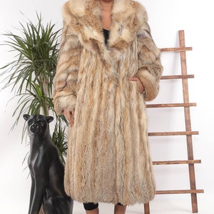 Genuine Fox Fur Long Winter Coat: Chic Oversized Jacket