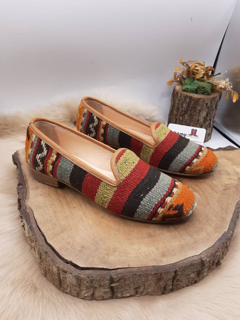 Kilim Shoes Vintage Kilim Shoes Men's Leather Shoes Etsy