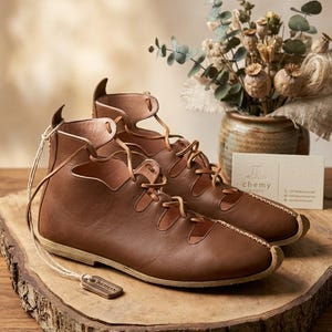 Handmade Leather Gladiator Sandals: Custom Medieval Men's Shoes image 3