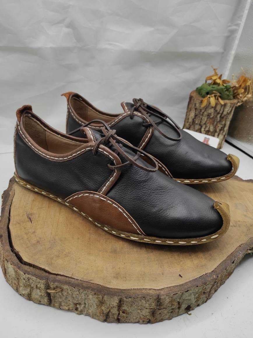Handmade Leather Lace up Shoes: Turkish Yemeni Style - Etsy