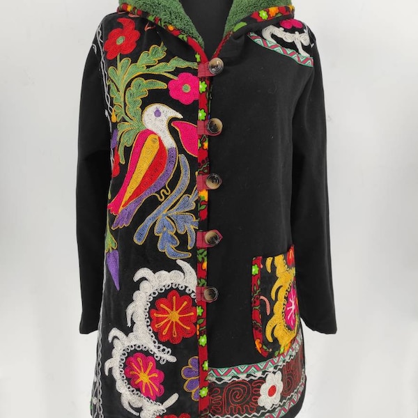 Embroidered Coat Etsy