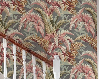 Colorful Wallpaper Tropical Palm Bedroom Wall Decor Removable Leaf Wall Mural Exotic Accent Wall Peel and Stick Wall covering PV73