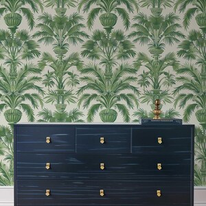 Green exotic leaf wall covering for jungle-themed rooms
