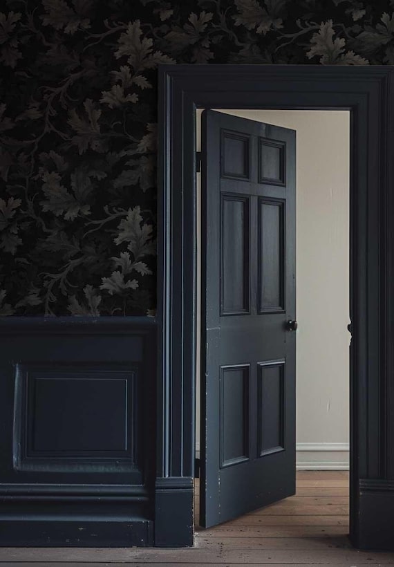 Gothic Dark Wallpaper, Dark Botanical Peel and Stick Wallpaper, Moody Botanical Wallpaper Secret Garden at Night, Whimsical Wallpaper P327
