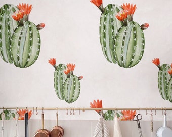 Wallpaper Peel and Stick - Removable Wallpaper - Boho Wallpaper - Cacti Wallpaper Mural - Adhesive Wallpaper - Temporary Wallpaper - JW_111