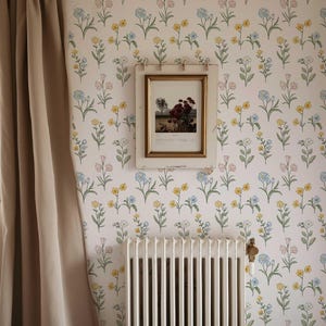 Nursery Wallpaper Peel and Stick, Wildflower Wallpaper, Floral Nursery Wallpaper, Cottage Garden Wallpaper, Baby Room Wallpaper pv440 image 2