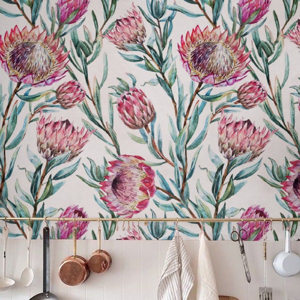 Wallpaper Peel and Stick - verwijderbaar behang - Boho Wallpaper - tropisch bladbehang - zelfklevend behang - tijdelijk behang - JW061