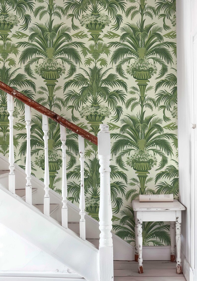Buy Palace Palm Tree Peel and Stick Wallpaper, Tropical Removable Wall