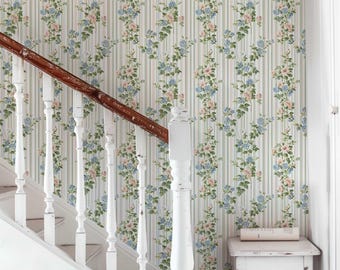 ♡ Rococo French Flower Wallpaper, Floral Mural, Peel and Stick