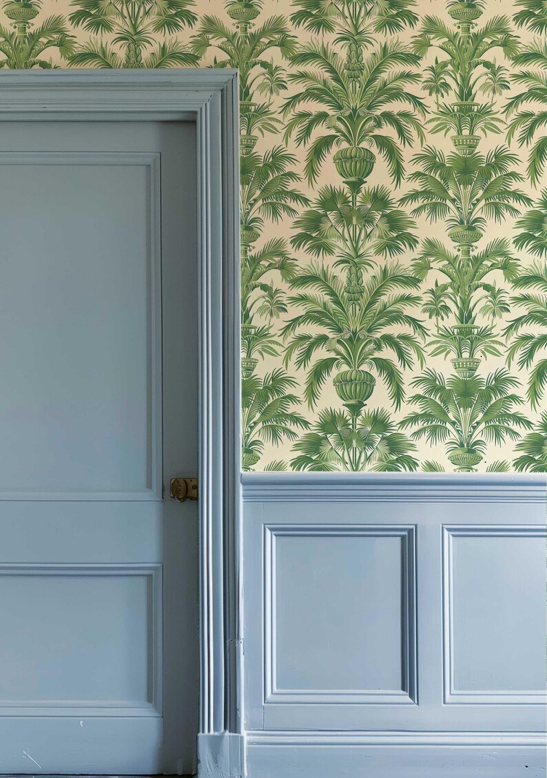 Palace Palm removable wallpaper for playroom decor