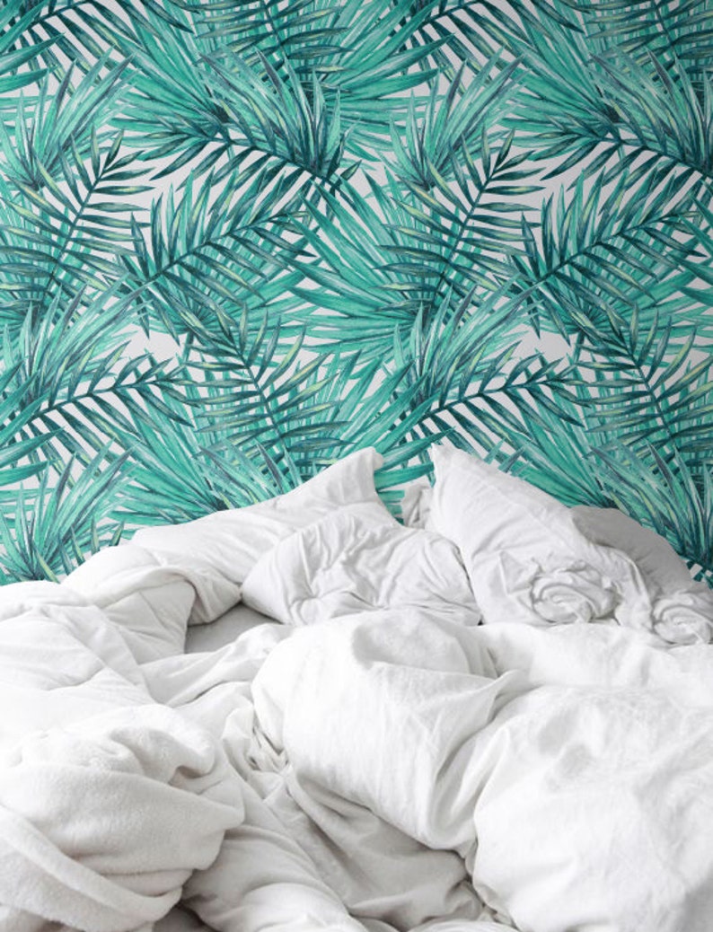 Removable Wallpaper Tropical Wall D\u00e9cor Palm leaf Wallpaper Self-adhesive Wallpaper JW040 Jungle Wallcovering