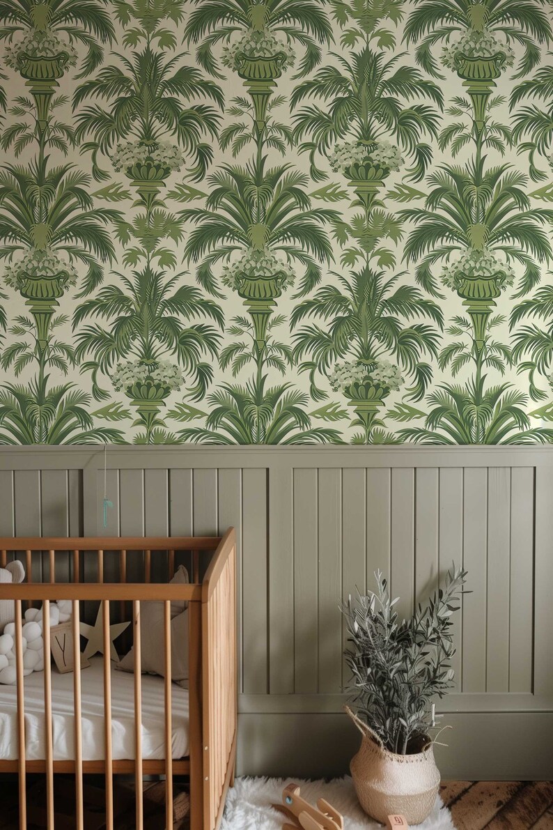 Buy Palace Palm Tree Peel and Stick Wallpaper, Tropical Removable Wall