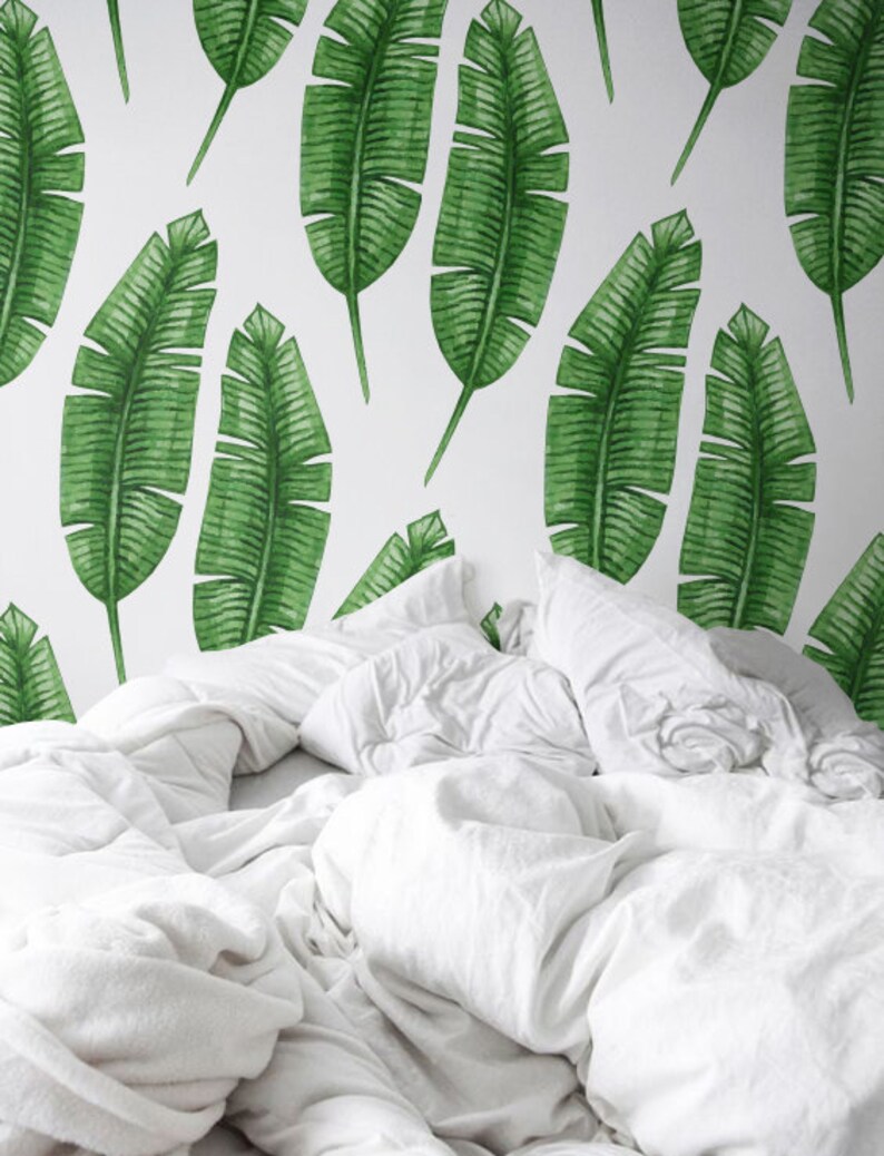 Banana leaf Wallpaper Removable Wallpaper Self-adhesive | Etsy