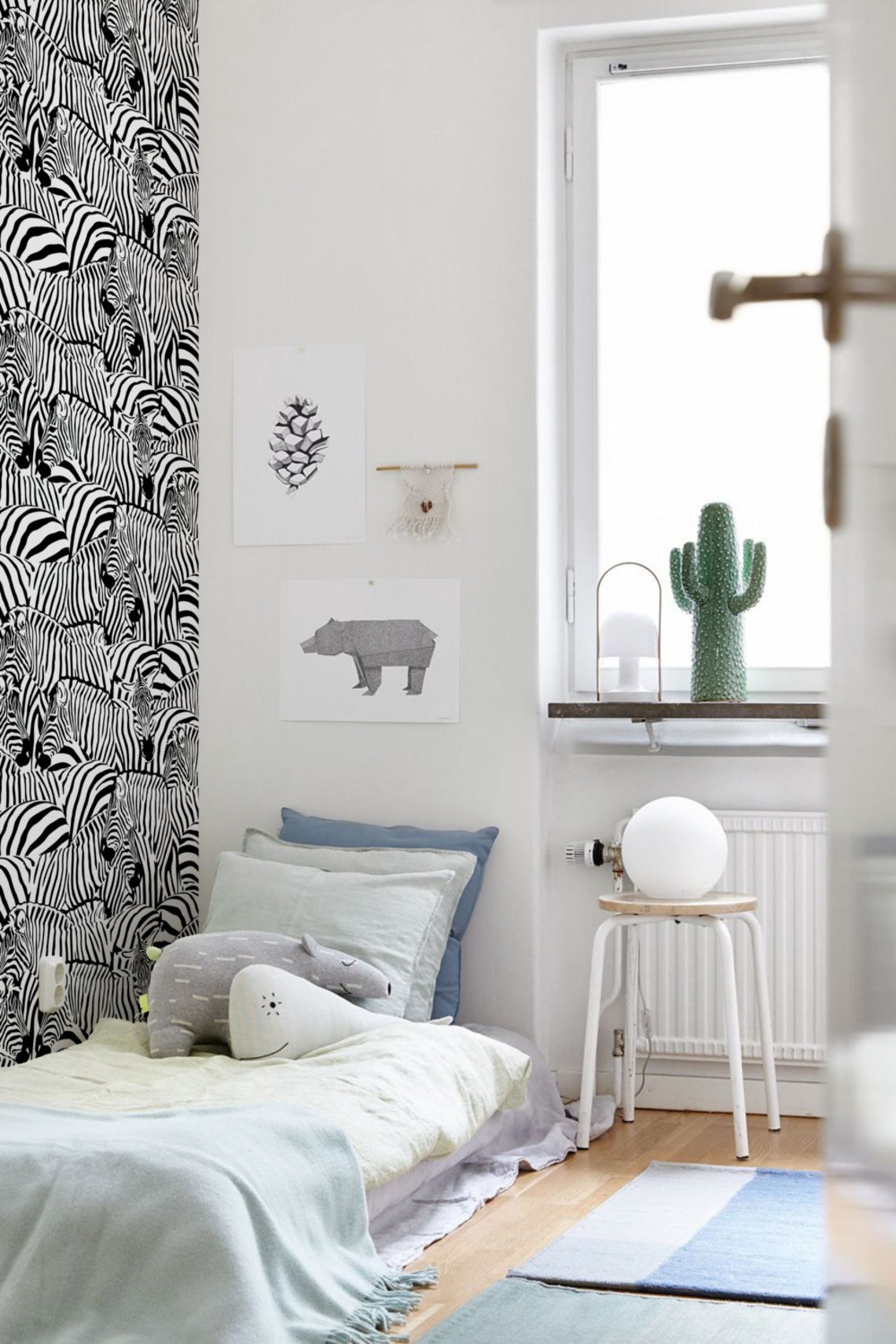 Zebra Print Wallpaper Removable Wallpaper Selfadhesive Etsy