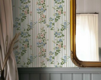 ♡ Rococo French Flower Wallpaper, Floral Mural, Peel and Stick