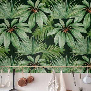 Palm leaf Wallpaper Peel and Stick Removable Wallpaper Boho Wallpaper Wall Mural Adhesive Wallpaper Temporary Wallpaper JW031 image 2