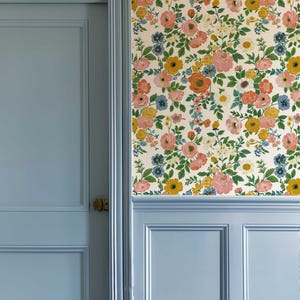 Colorful summer flower wallpaper featuring a vibrant rose garden design, ideal for adding a burst of color and joy to your space.