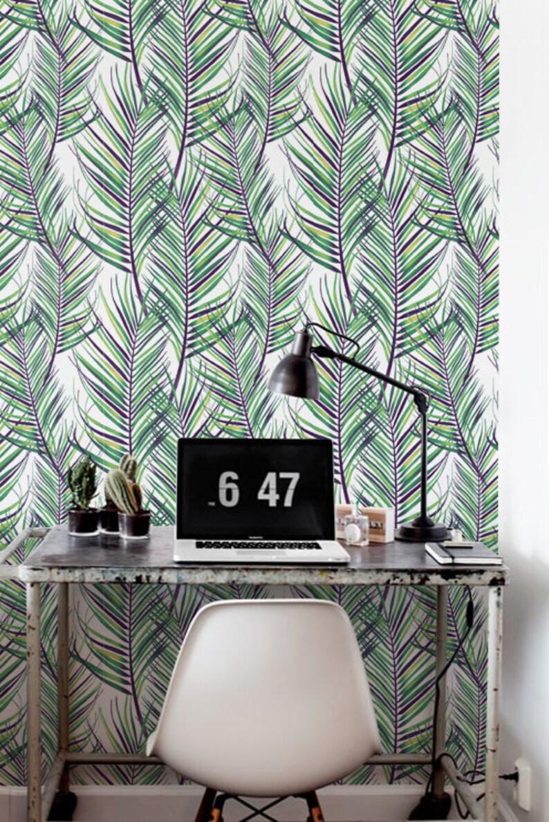 Jungle leaves Wallpaper Removable Wallpaper Selfadhesive Etsy