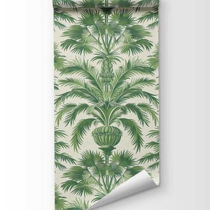 Tropical palm fan pattern for wall decor and murals