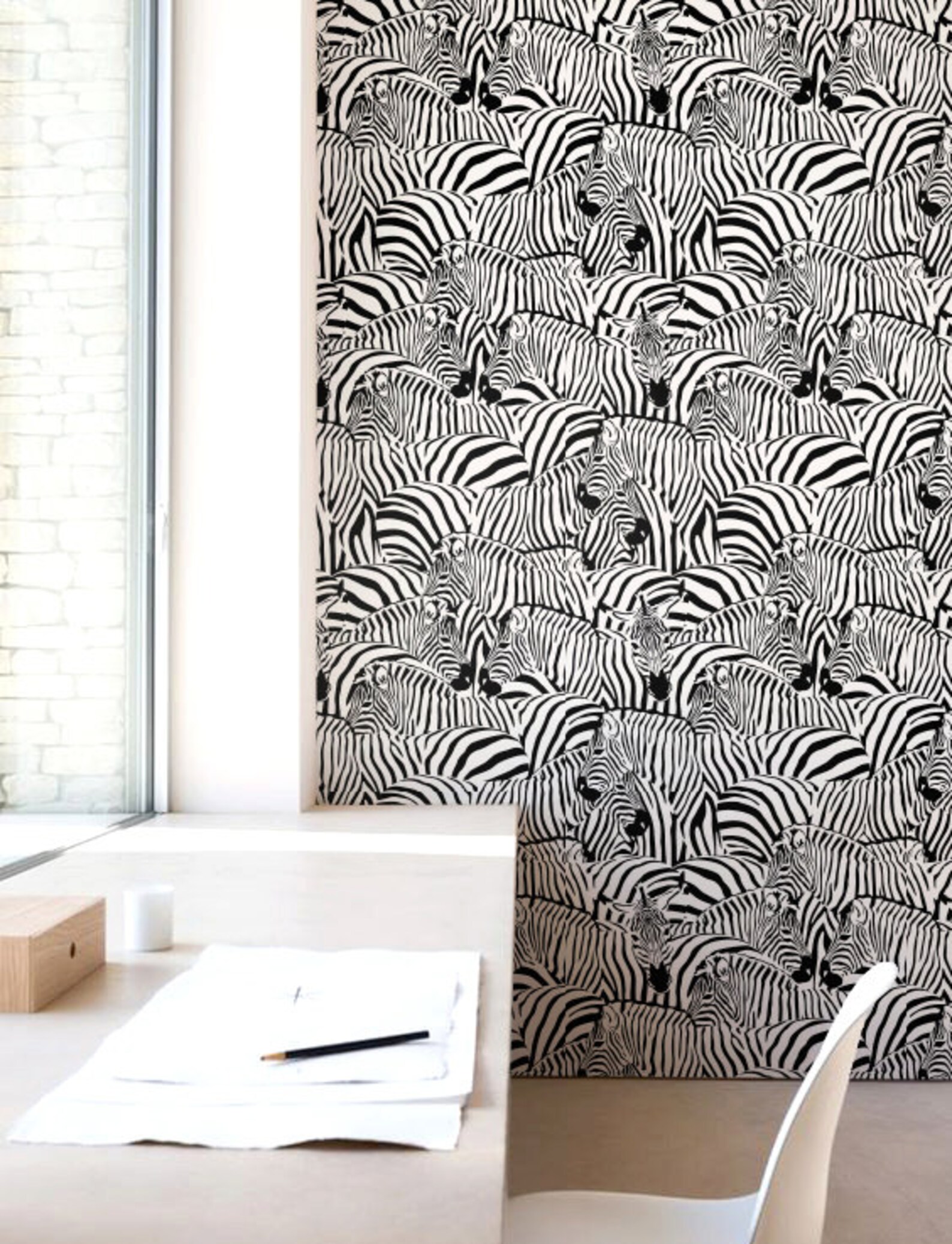 Zebra Print Wallpaper Removable Wallpaper Selfadhesive Etsy