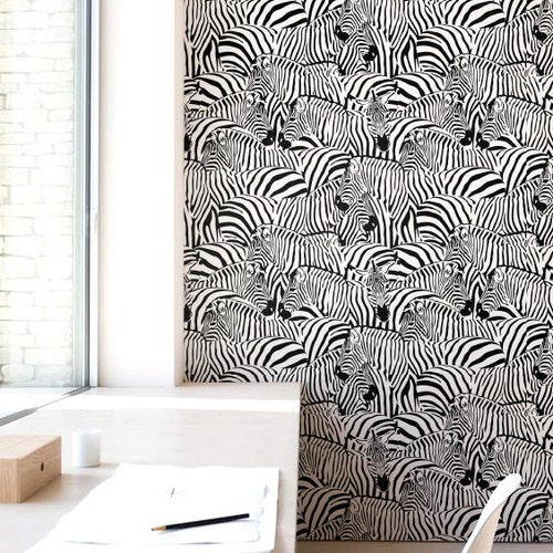 Zebra Print Wallpaper Removable Wallpaper Selfadhesive Etsy
