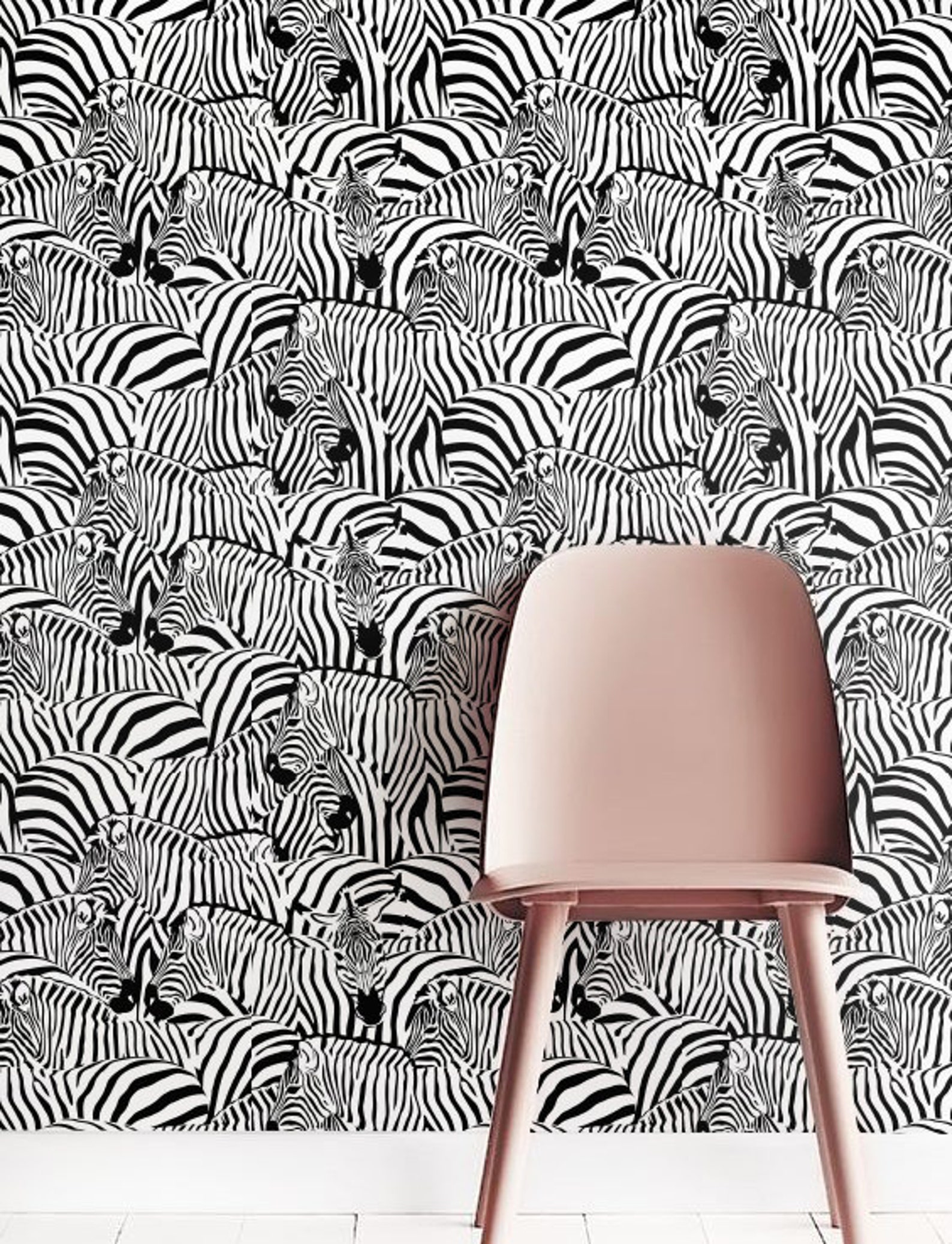 Zebra Print Wallpaper Removable Wallpaper Selfadhesive Etsy