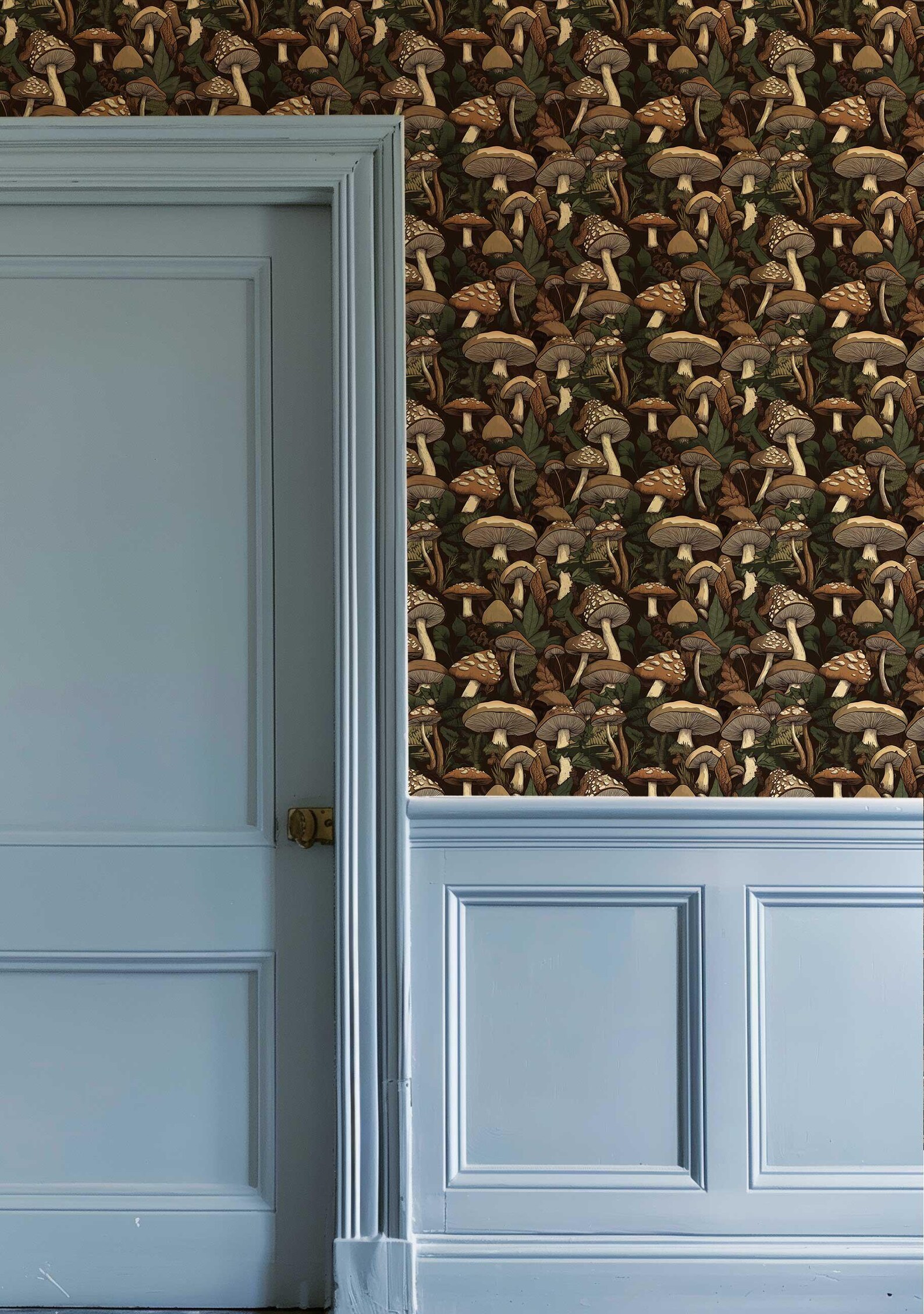 Vintage Mushroom Wallpaper: Moody Botanical Peel and Stick Mural NF3 - Etsy