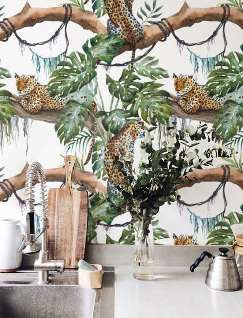 Jungle Wallpaper Removable Wallpaper Selfadhesive Etsy