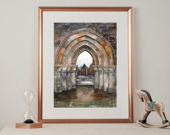 Clonmacnoise Watercolor Fine Art Print, Molly Renee Art