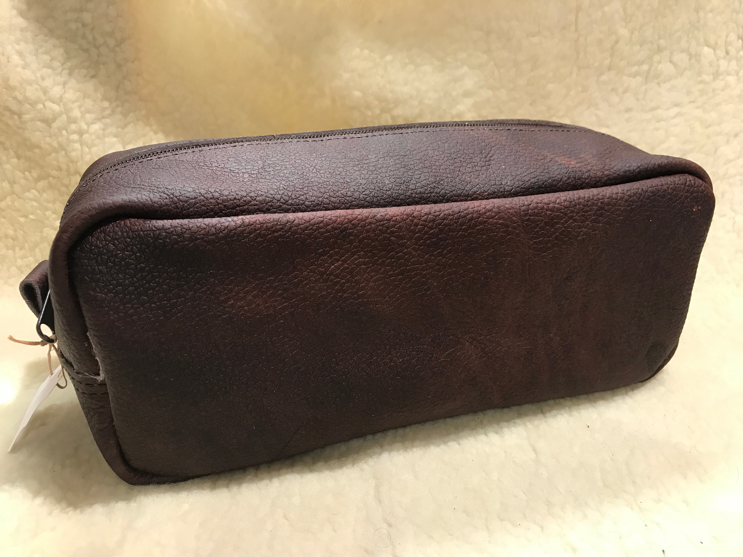 handmade leather dopp kit