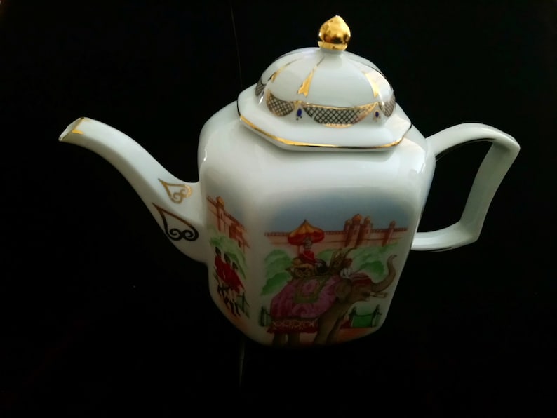 The INDIAN TEMPLE TEAPOT vintage teapot from the first Teapots series by Compton and Woodhouse
