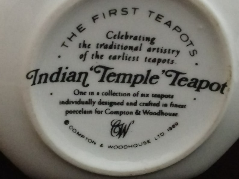 The INDIAN TEMPLE TEAPOT vintage teapot from the first Teapots series by Compton and Woodhouse