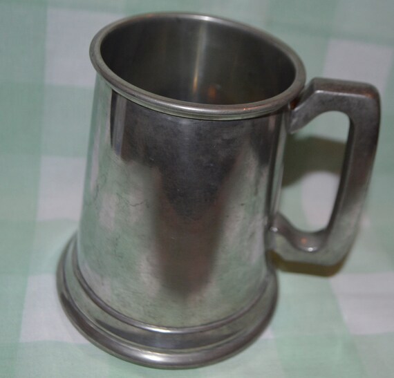 Vintage Stieff Pewter #P 27 Tankard Stein Mug Clear Glass Bottom 4" H FSTSHP Vintage Stieff Pewter #P 27 Tankard Stein Mug Clear Glass Bottom 4" H FSTSHP