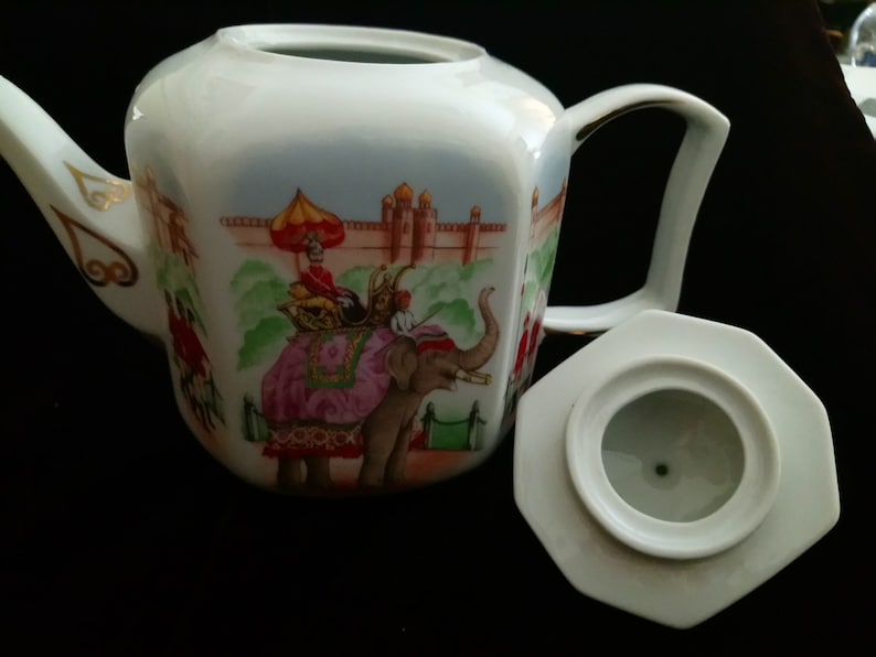 The INDIAN TEMPLE TEAPOT vintage teapot from the first Teapots series by Compton and Woodhouse