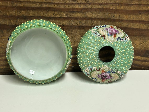 Vintage Floral Hair Receiver, Japanese Hand Paint… - image 8